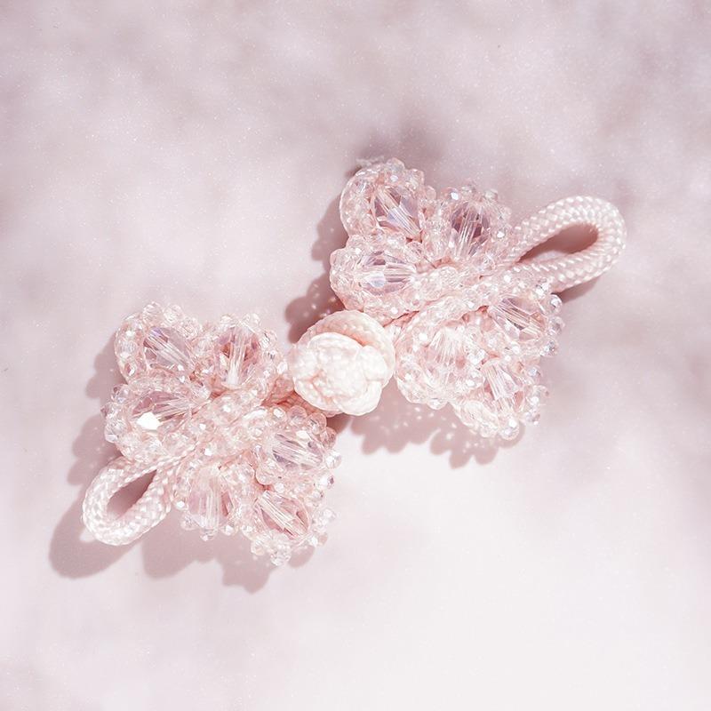 

Декоративные пуговицы ручной работы из бисера в этническом стиле, китайские пуговицы ципао в стиле Тан розовый