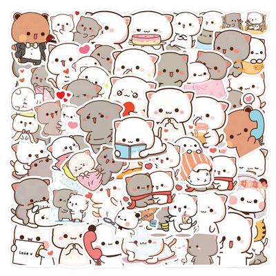 10/50 sztuk Kawaii Mochi Cat Naklejki Mitao Cat gaffiti Naklejki do DIY Bagaż Laptop Deskorolka Rower Naklejki