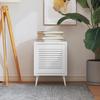 VidaXL Louvered Door Solid Pine Wood White 39.5x39.4 Cm