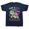 Funny Just A Girl Who Loves Turtles Ocean Animal Cute Sea Turtle T Shirts Mens Clothing Fashion Casual Loose Oversized T Shirt