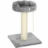 Scratching post cat tree cat bed, 1 cat bed, incl. cat toy, 55 cm x 55 cm x 83 cm, grey
