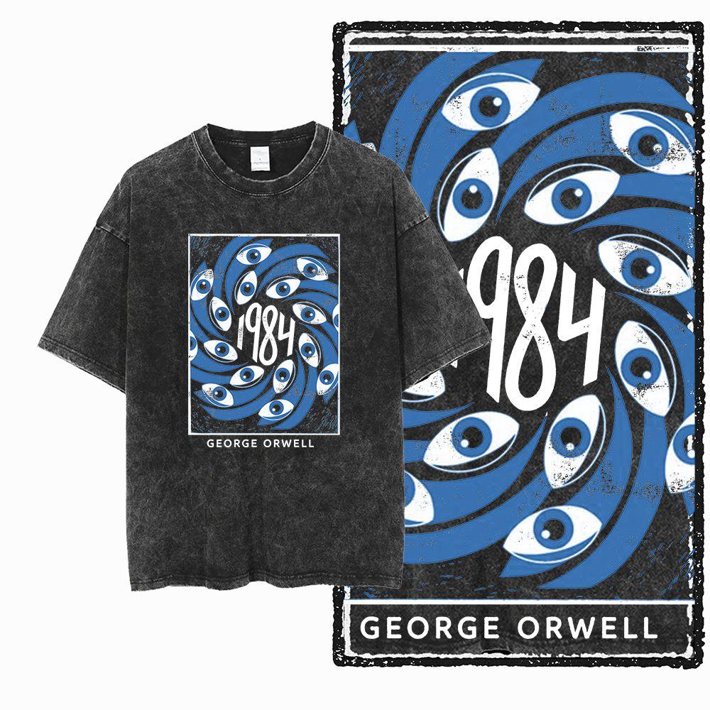 G Acid Washed Black Cotton Cool Graphic Unisex Tshirt Streetwear Big Size Vintage Oneck Unisexs Tee Tshirt