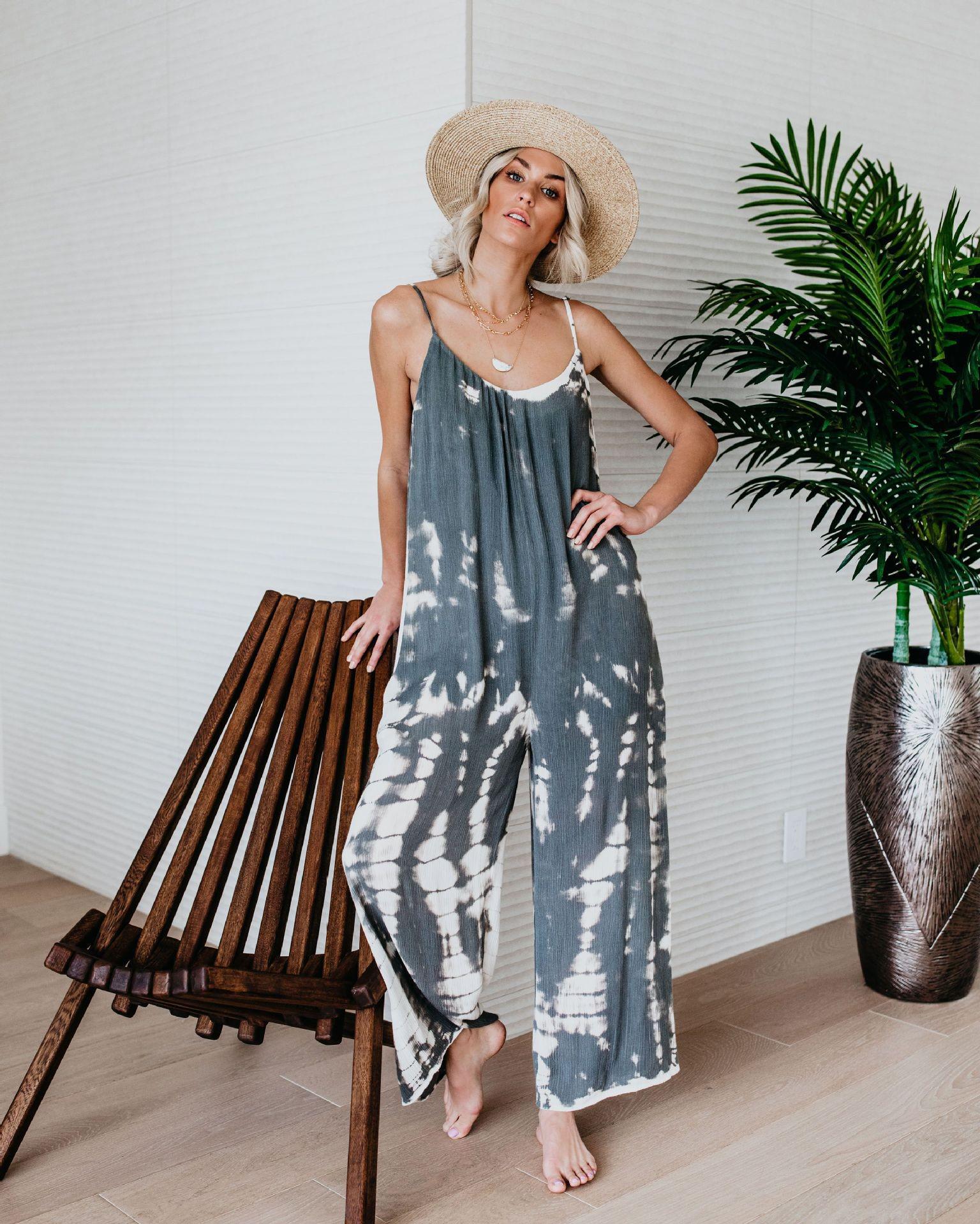 Women s Sexy Wide-Leg Camisole Jumpsuit Small