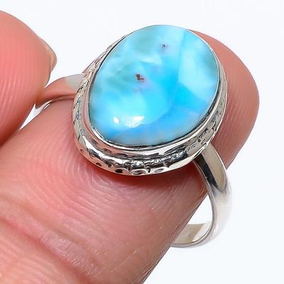 Natural Republic Larimar Edelstein 925 Sterling Silber Schmuck Ring Größe 9,5 v0H28