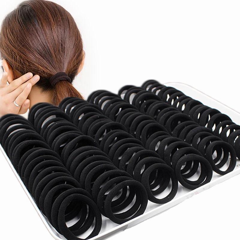

Korean Style Seamless High Elastic Hair Ties - Simple Basic Rubber Bands for Ponytails чорний