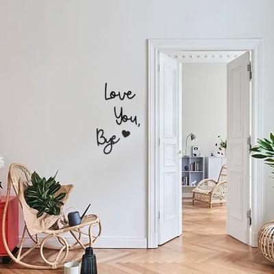 Liebe dich Tschüss Stil Heimdeko Türaufkleber Liebe dich Tschüss Schild Über der Tür Holz Eingangsbereich Dekoration Türdeko Familie Wand Zimmer Deko