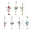 7pcs Elegant Angel Wing Charm Set Featuring Floral Factors and Faux Pearls for DIY Crafts and Accessories