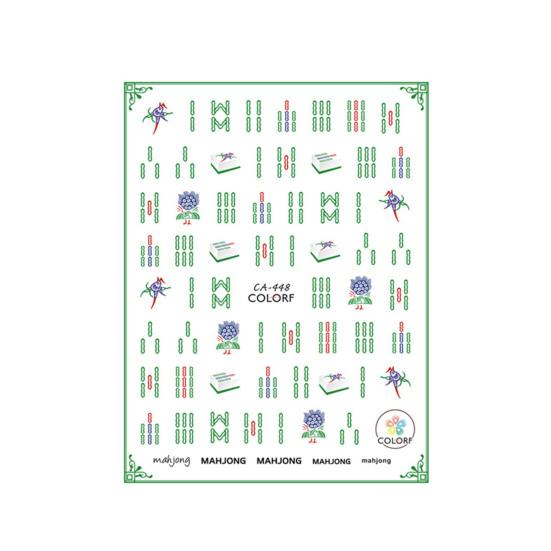 

Наклейка для ногтей Красиво своими руками Невыцветающий Нежный Китайский Маджонг Узор Самоклеящийся Маникюр для Леди C