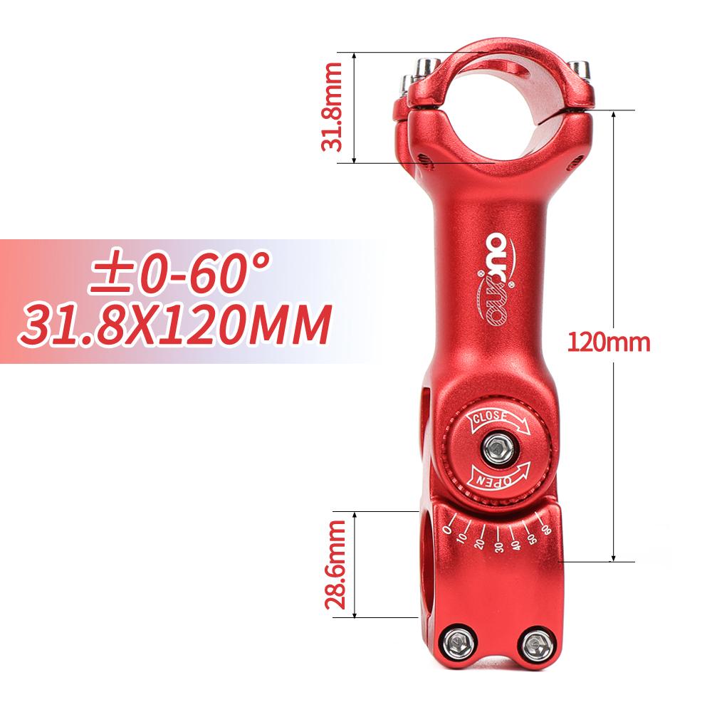 Verstellbarer MTB-Vorbau 0-60 Grad Verstellbarer Vorbau 25,4/31,8 mm Fahrradlenkererhöhung 90-130 mm Bunter Vorbau Fahrradteile