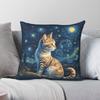 Van Gogh Cat Starry Night Square Pillowcase Polyester Linen Velvet Creative Decorative Throw Pillow Room Cover Wholesale