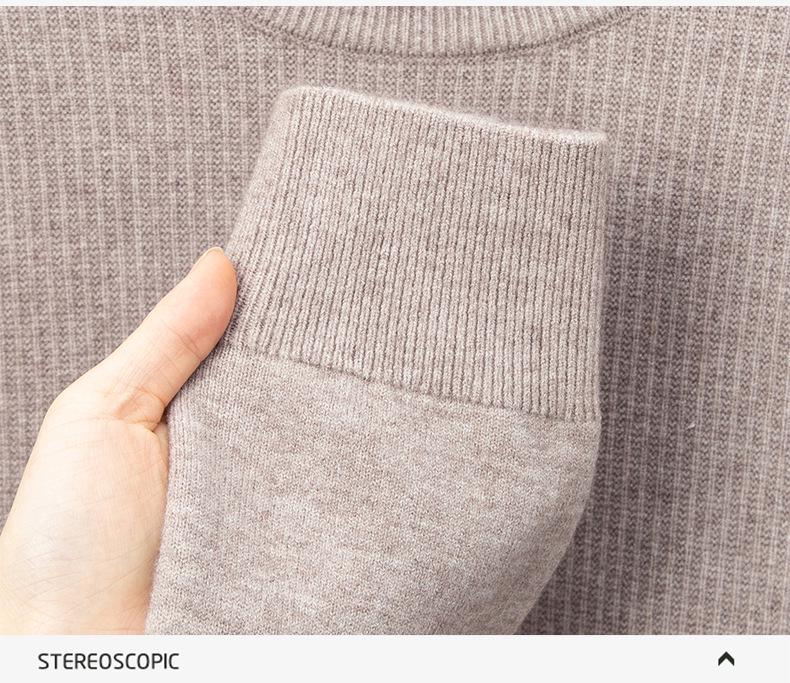 2025 Puyuan Men's Long Sleeve Round Neck Casual Knit Sweater for Young Adults