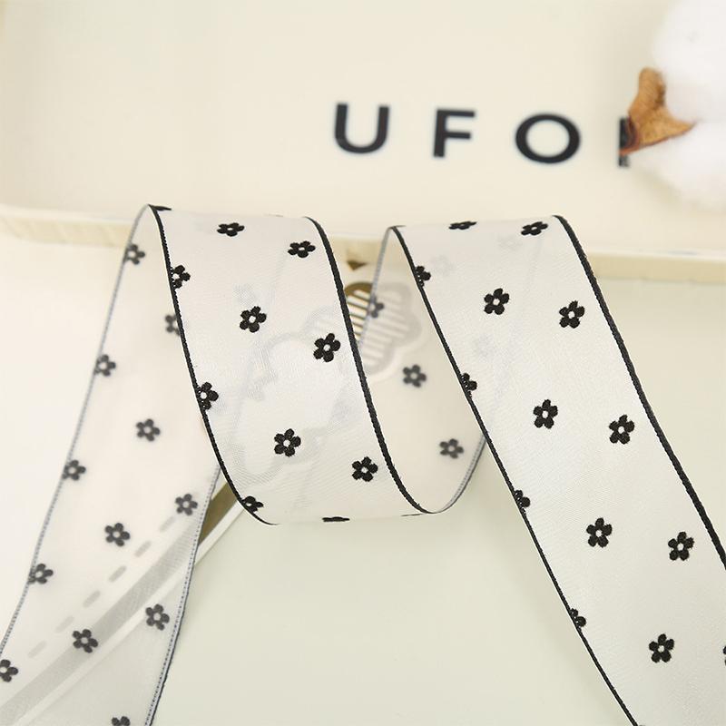 

10Yards 38mm Retro Elegant Black Dots Yarn Ribbon for Bows Bouquets Gift Wrapping Sewing DIY Accessories Ribbon 38mm-10yards