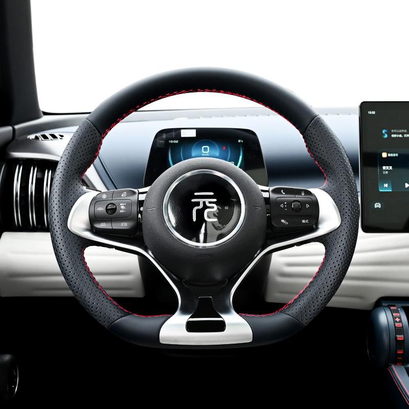 High Hand Sewing Stitching Car Steering Wheel Cover For BYD ATTO 3 Yuan Plus 2025 2025 2025 Nappa Leather Auto Interior Wrap