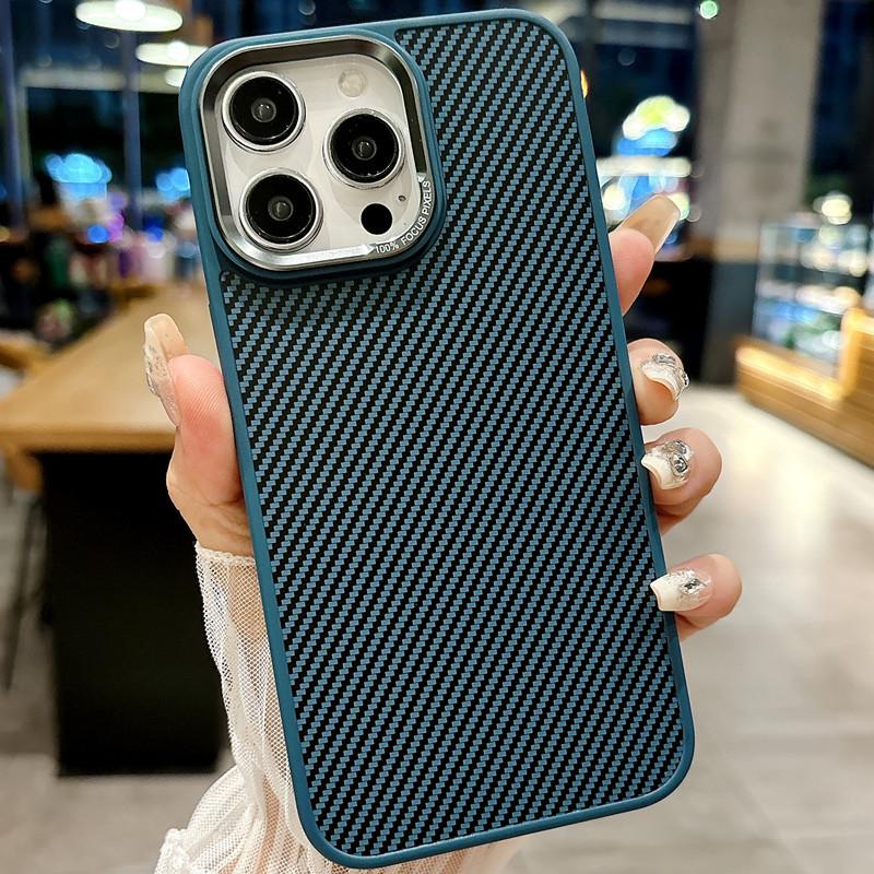 Applicable To Iphone16promax Carbon Fiber Magnetic Suction 16 Mobile Phone Case Apple 16pro Hard Case 15 Cross-border 14/13