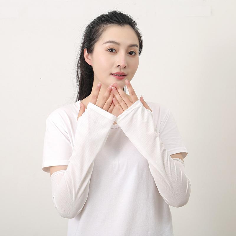 Ice Fabric Arm Sleeves Warmers Sun UV Protection Running Cycling Sunscrees Bands for Women Cool Summer Outdoor Cover Unisex