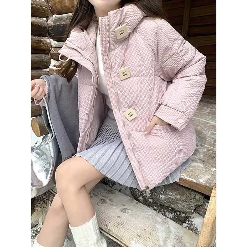 

Коротка бавовняна куртка, Вільного крою, Куртка з капюшоном, Нова бавовняна куртка, Зима, Бавовняна куртка, Зимова куртка, Дизайн з високою горловиною XXL (140-77.5kg) рожевий