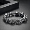 Hot Selling Fashion Bracelets Stainless Steel Skull Bracelet Punk Full Skull Head Biker Bracelet