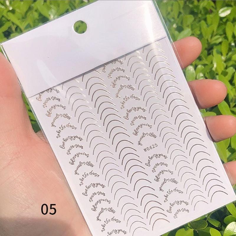 Nail Art Sticker 3D Adhesive French Nail Art Jewelry 6 Colors Imitation Metal Line Three-dimensional Nail Art Decal YSL