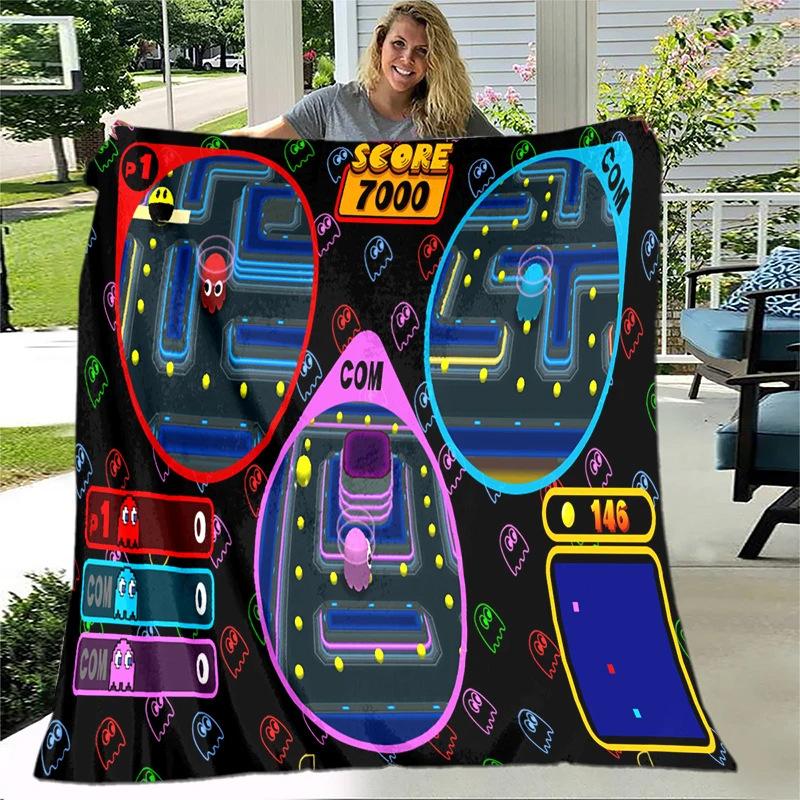 Game blanket retro game maze flannel blanket gamer blanket gift blanket