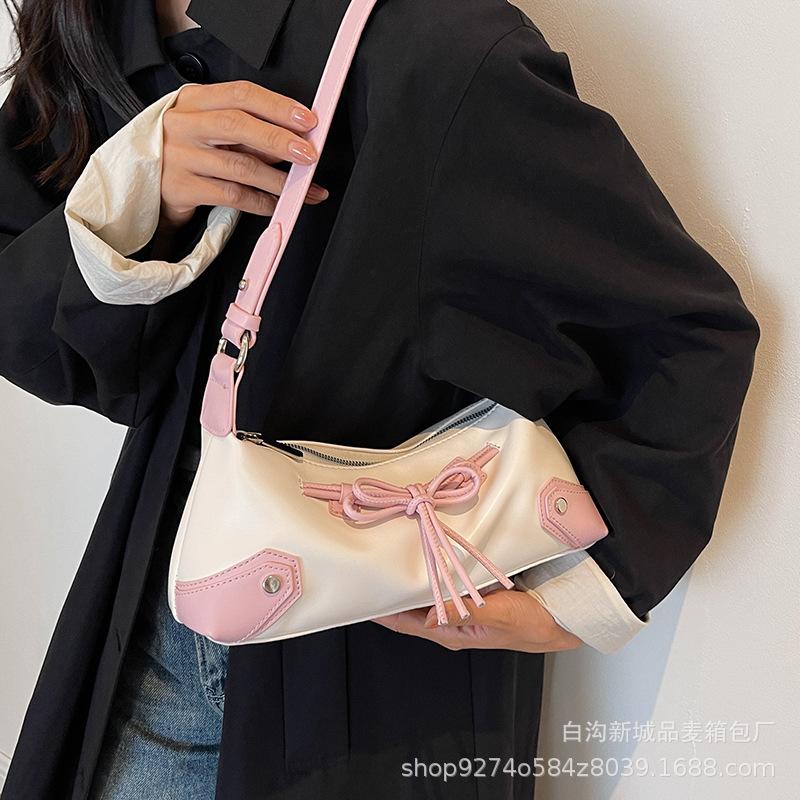 French Fashion Underarm Bag Summer Popular Small Bag Women's 2025 New Bow Crossbody Bag Shoulder Bag