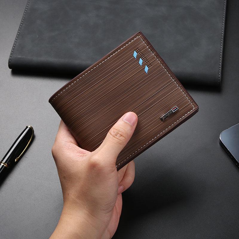 Men's Slim Soft Leather Wallet - Fashionable and Simple Short Style