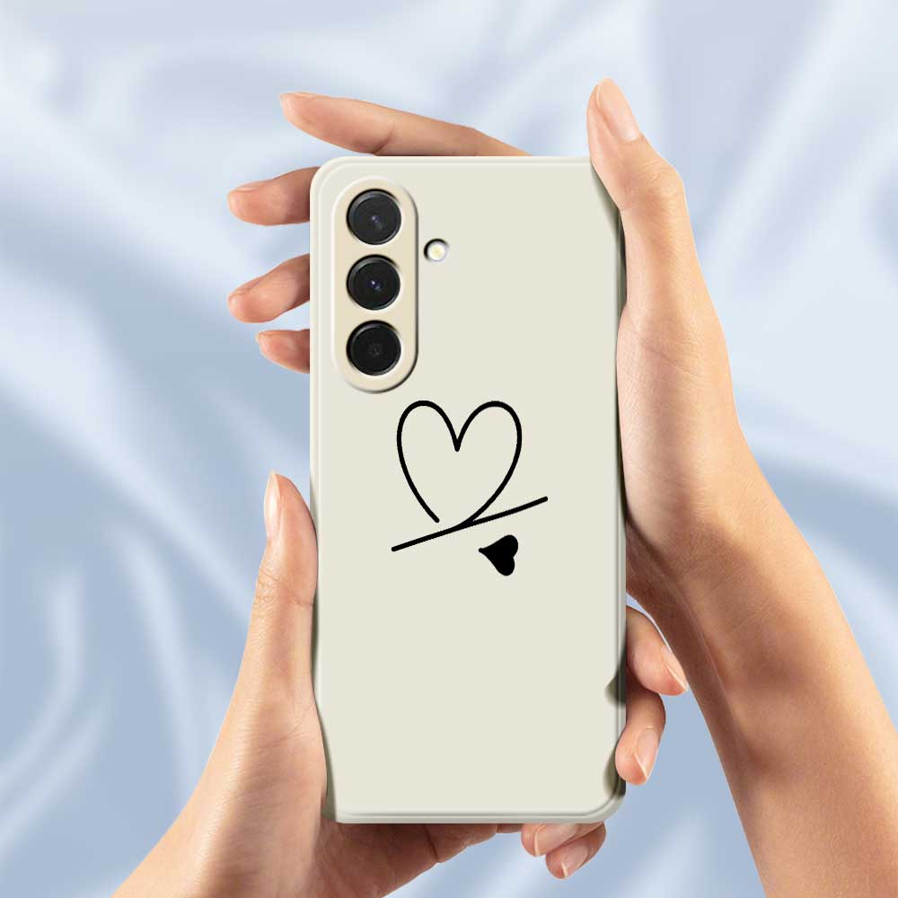 For Samsung Galaxy A36 5G Case Black Love Pattern Printing Straight Edge TPU Phone Back Cover