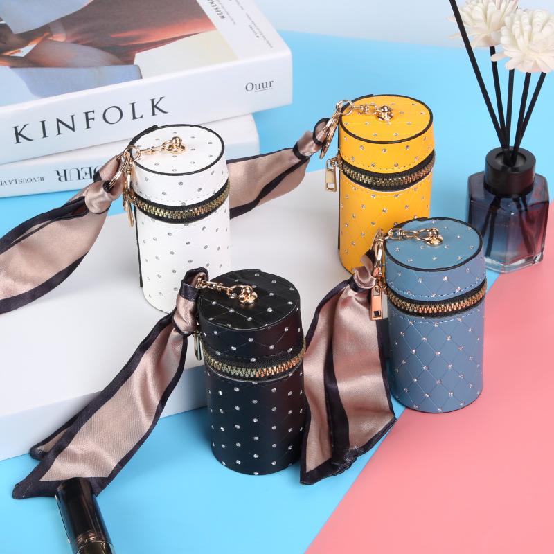Luxury Vintage Red Mini Coin Purse & Lipstick Keychain Bag