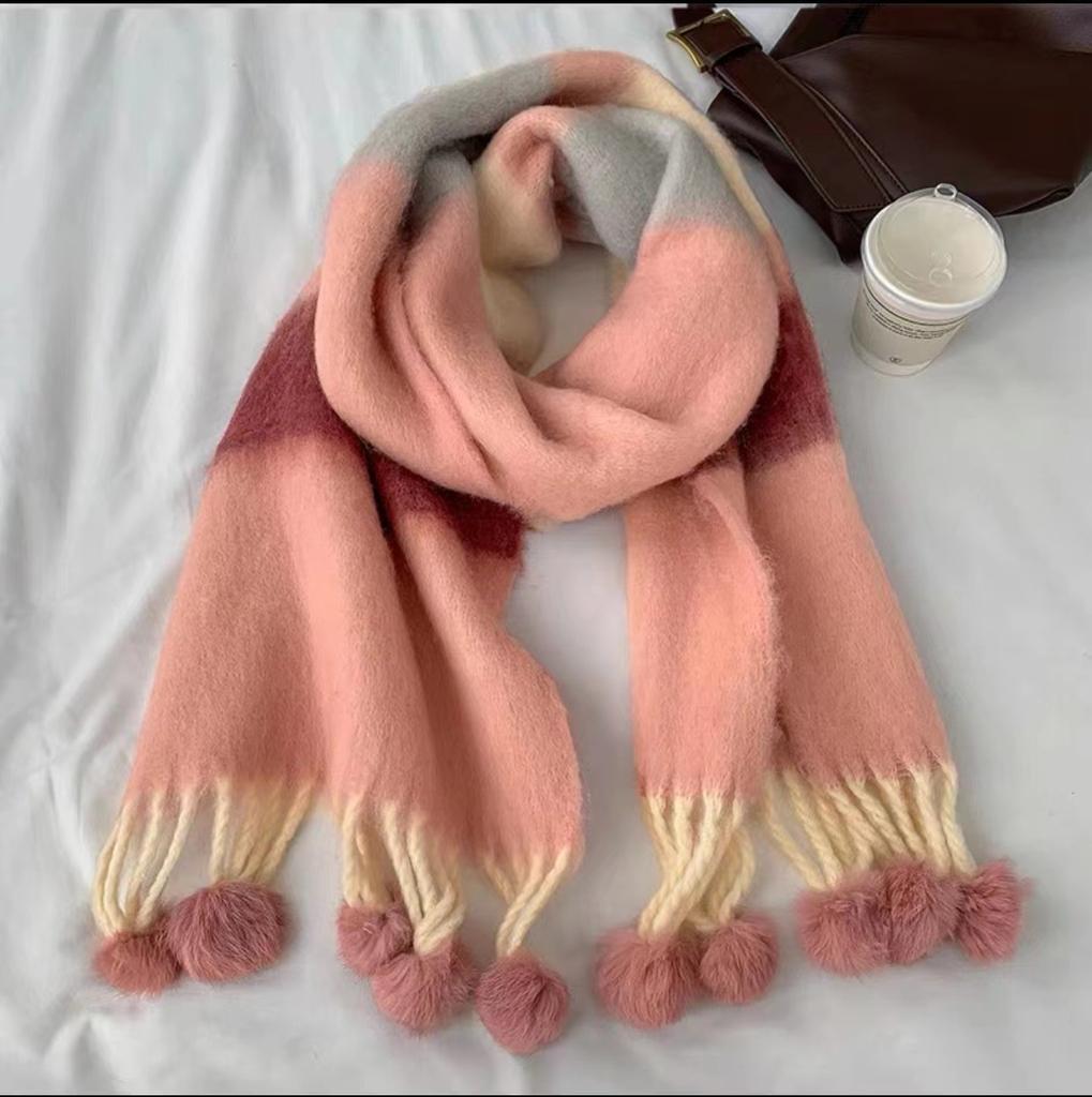 Autumn and winter new Maillard imitation cashmere plaid scarf women's winter senior sense versatile shawl thickened warm scarf