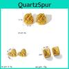 Geometric Steel Earrings With Gold Plating For Fashionable Women