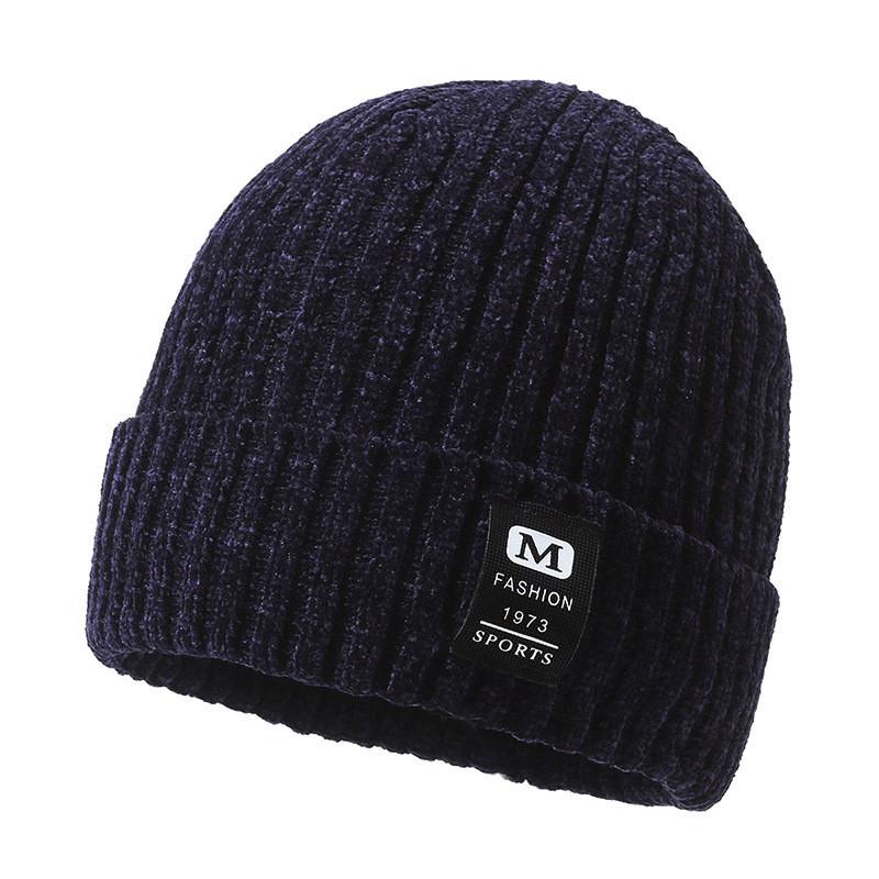 M Printing Letter Knitted Winter Beanie Hat Lightweight Warm Cap Fashion Gift