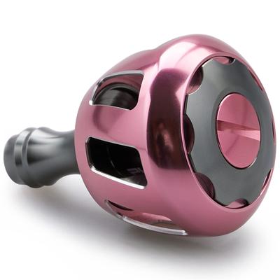 FÖRHÖJ 32 mm Rullehandstagsknopp för Shimano och Daiwa (Shimano Typ A och Daiwa Typ S) Hjulserie (Gunmetal & Körsbärsrosa) (517)