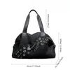 Women'S Personalized Mesh Oversized Tote Bag Large Pin Rivet Ring Shoulder Bag