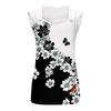 Womens Tank Top V Neck Basic Printed Casual Flowy Sleeveless Deep Side Cut Tops For Women