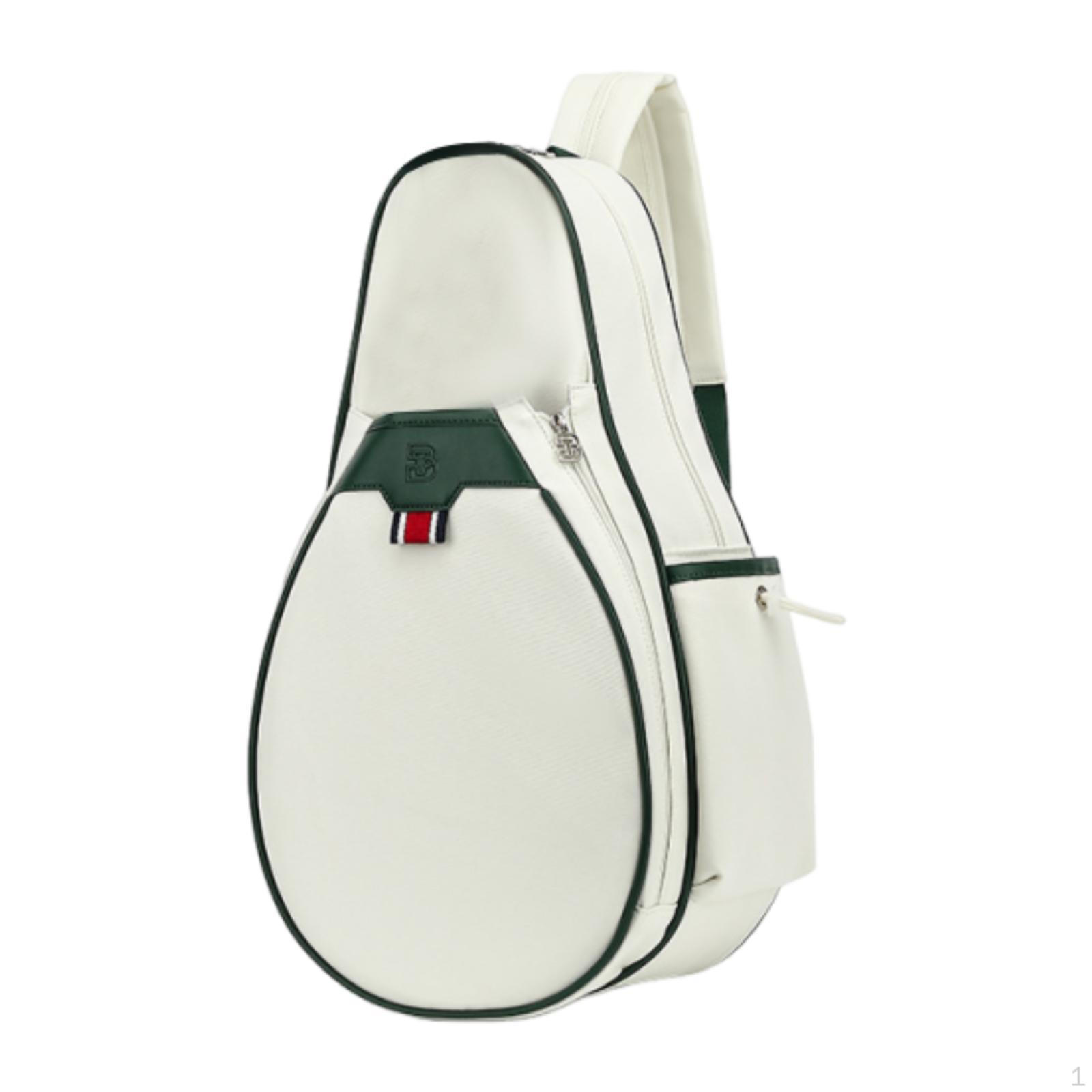 

Теннисный рюкзак Сумка для бадминтона Вмещает 2 ракетки Регулируемый ремень Рюкзак Спорт White