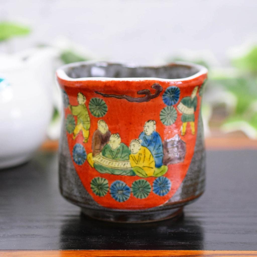 Waza No Kura Stylish Kutani Ware Teacup by Mokubei Large Teacup Ceramic Brand Japanese Tableware Made In Japan Birthday Present 60th 70th 77th 80th 88