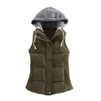 Autumn and winter new women's sports and thin hooded cotton peach leather velvet vest women's short vest