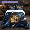 Juventus FC Pattern 3 Pieces Bedding Set Soft Microfiber Duvet Cover with Pillow Cases for Bedroom