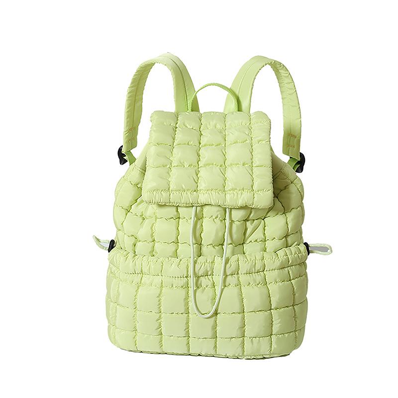 Schoolbag Down backpack Women's new cotton bag Fashion pleated cloud bag Commuter travel Large capacity backpack