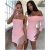 2 Layers Party Dress Women Summer Backless Diamond Tassel Sexy Club Dress Elegant Mini Dress