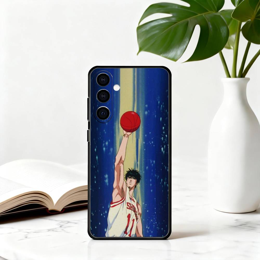 Cute Boys S-Slam-s D-Dunk Phone Case Black Silicone Soft For Samsung Galaxy A73,A72,A71,A70,A53,A52,A51