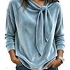 Velvet Top For Women With Pure Color Design And Round Neck For Christmas Casual Wear