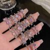Zirconia Ring - Elegant and Exclusive Women's Small Luxury High-end Style Open Finger Ring - Versatile and Stylish Hand Accessory