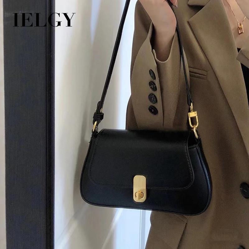 IELGY Черная текстурированная сумка Baguette подмышки премиум-класса — фото 7