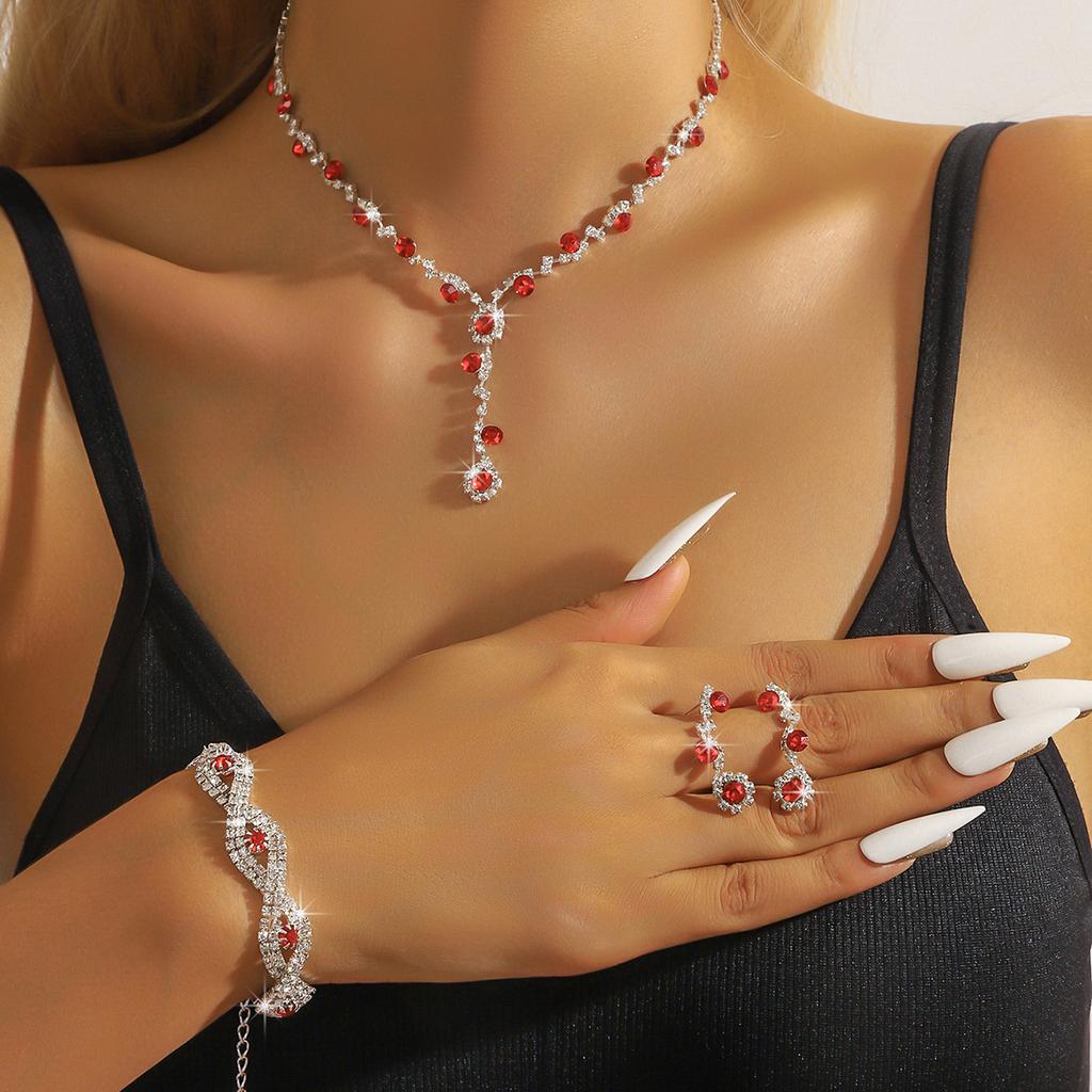 Bridal Accessories Necklace Earrings Jewelry Bracelet Banquet Dress Set Chain Fashion Temperament Accessories