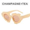 Lunettes de soleil œil de chat à fleurs pour femmes, lunettes vintage pour femmes/hommes, lunettes de marque de luxe pour femmes, fête