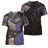3D Print Knight Medieval Armor Graphic T Shirt For Men Summer Casual Round Neck Short Sleeve Tshirts Men's Hip Hop Tshirts Top