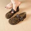 New Designer Women Flat Shoes Trend Leopard Print Suede Leather Casual Boat Shoes Comfortable Slip-on Loafers
