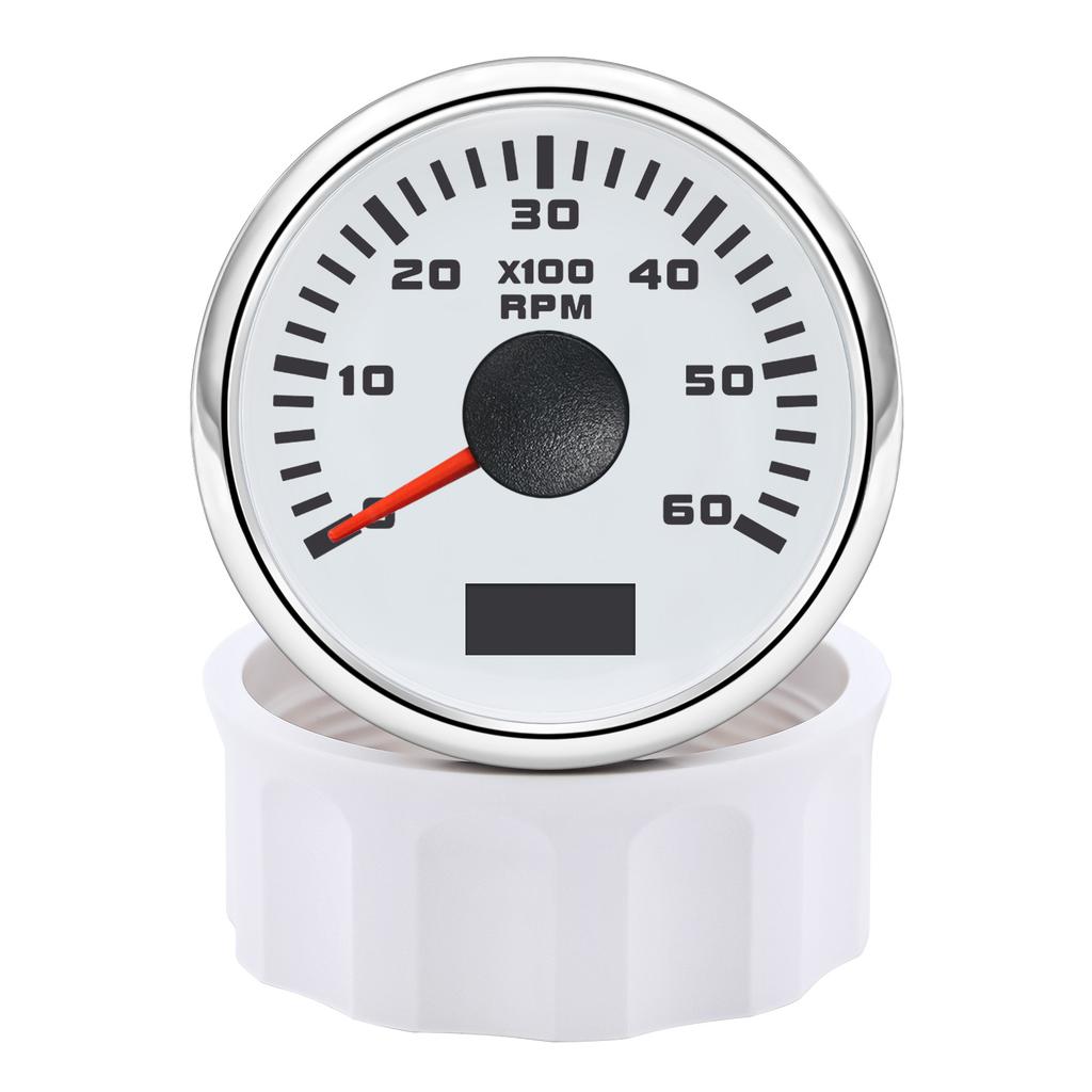 52mm Tachometer 3000/4000/6000/7000/8000 RPM Tacho Meter With Hourmeter For Marine Boat Car Tachometer Red Backlight 12V 24V