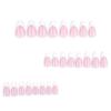 24 Pièces Ongles Press-On Brillants Court Amande Faux Ongles Joli Élégant Ongles à Coller Blanc French Tip Ongles Artificiels