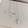 Simple Metal Flower Pendant Long Adjustable Snake Chain Rope Chains Necklace For Women Exquisite On The Neck Accessories Gift